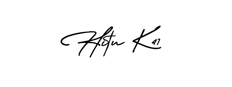 How to Draw Hitu K47 signature style? AmerikaSignatureDemo-Regular is a latest design signature styles for name Hitu K47. Hitu K47 signature style 3 images and pictures png