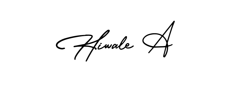 This is the best signature style for the Hiwale A name. Also you like these signature font (AmerikaSignatureDemo-Regular). Mix name signature. Hiwale A signature style 3 images and pictures png