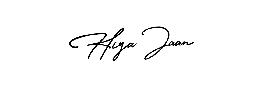 It looks lik you need a new signature style for name Hiya Jaan. Design unique handwritten (AmerikaSignatureDemo-Regular) signature with our free signature maker in just a few clicks. Hiya Jaan signature style 3 images and pictures png