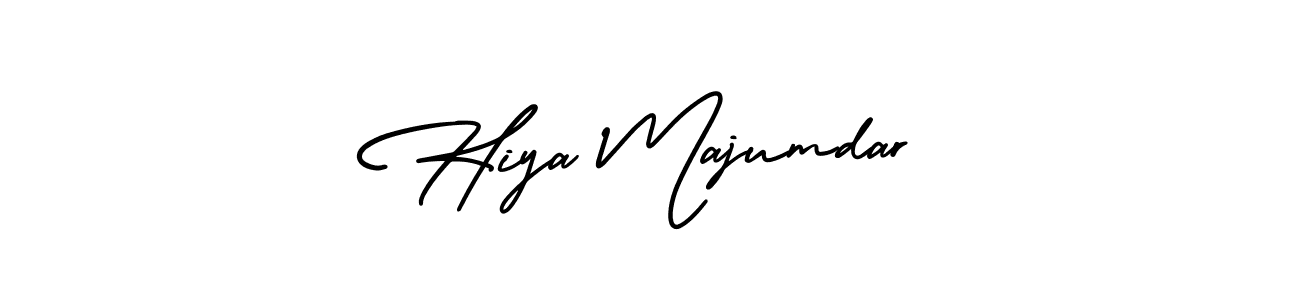 The best way (AmerikaSignatureDemo-Regular) to make a short signature is to pick only two or three words in your name. The name Hiya Majumdar include a total of six letters. For converting this name. Hiya Majumdar signature style 3 images and pictures png