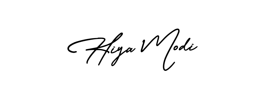 Make a beautiful signature design for name Hiya Modi. With this signature (AmerikaSignatureDemo-Regular) style, you can create a handwritten signature for free. Hiya Modi signature style 3 images and pictures png