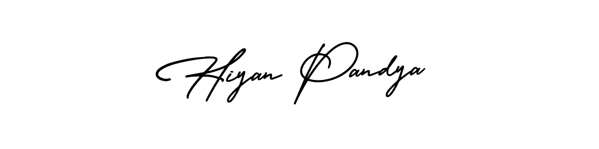 How to make Hiyan Pandya name signature. Use AmerikaSignatureDemo-Regular style for creating short signs online. This is the latest handwritten sign. Hiyan Pandya signature style 3 images and pictures png