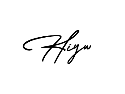 How to make Hiyw signature? AmerikaSignatureDemo-Regular is a professional autograph style. Create handwritten signature for Hiyw name. Hiyw signature style 3 images and pictures png