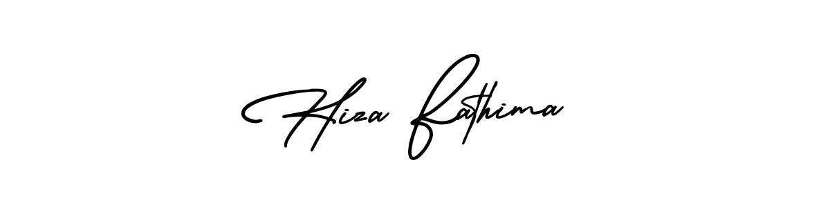 The best way (AmerikaSignatureDemo-Regular) to make a short signature is to pick only two or three words in your name. The name Hiza Fathima include a total of six letters. For converting this name. Hiza Fathima signature style 3 images and pictures png