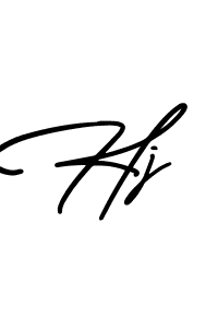 Make a beautiful signature design for name Hj. With this signature (AmerikaSignatureDemo-Regular) style, you can create a handwritten signature for free. Hj signature style 3 images and pictures png