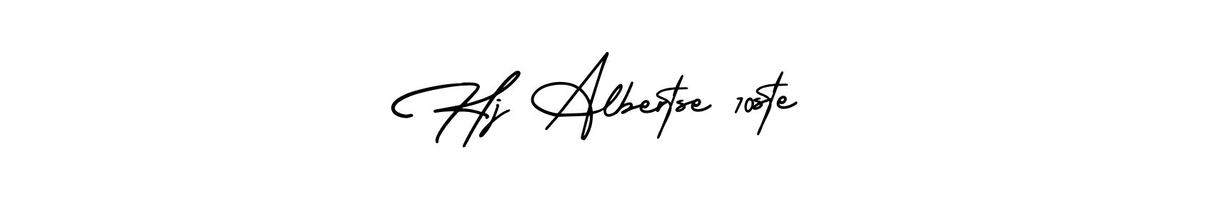 This is the best signature style for the Hj Albertse 70ste name. Also you like these signature font (AmerikaSignatureDemo-Regular). Mix name signature. Hj Albertse 70ste signature style 3 images and pictures png