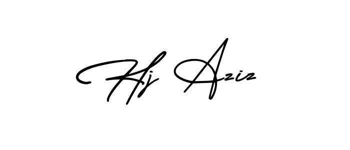 Design your own signature with our free online signature maker. With this signature software, you can create a handwritten (AmerikaSignatureDemo-Regular) signature for name Hj Aziz. Hj Aziz signature style 3 images and pictures png