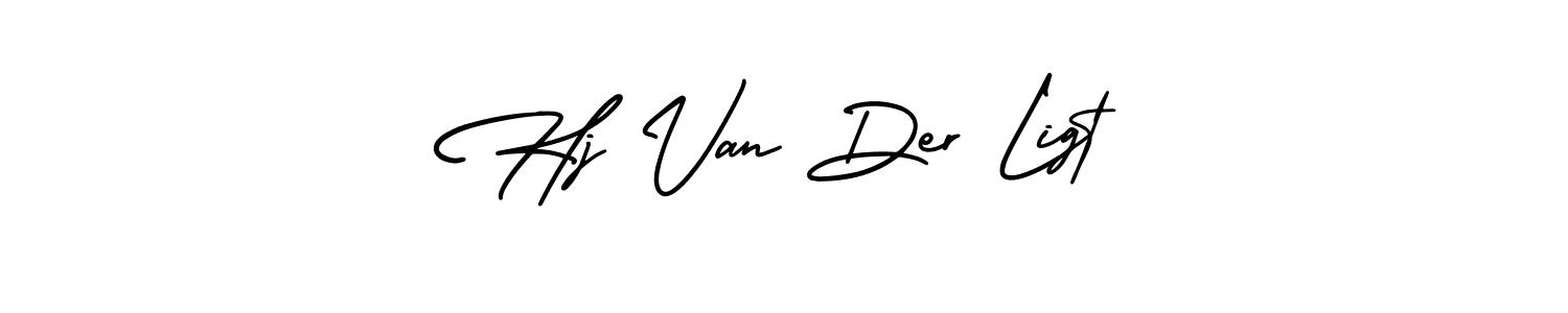 This is the best signature style for the Hj Van Der Ligt name. Also you like these signature font (AmerikaSignatureDemo-Regular). Mix name signature. Hj Van Der Ligt signature style 3 images and pictures png