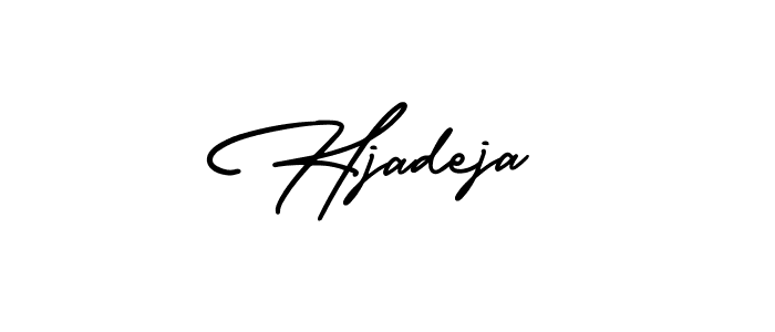 How to make Hjadeja signature? AmerikaSignatureDemo-Regular is a professional autograph style. Create handwritten signature for Hjadeja name. Hjadeja signature style 3 images and pictures png