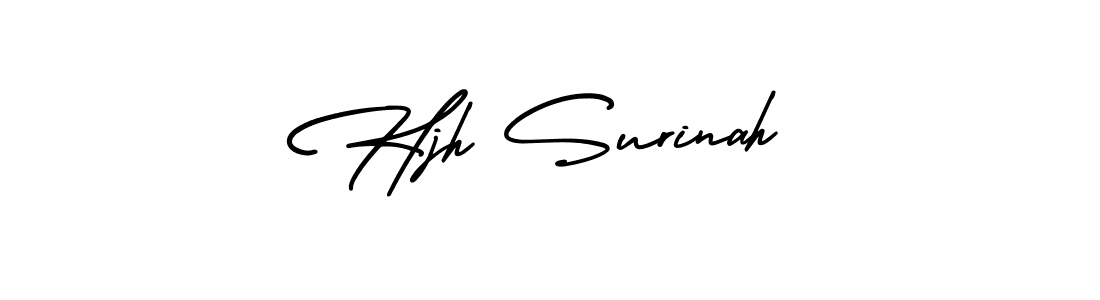 How to Draw Hjh Surinah signature style? AmerikaSignatureDemo-Regular is a latest design signature styles for name Hjh Surinah. Hjh Surinah signature style 3 images and pictures png