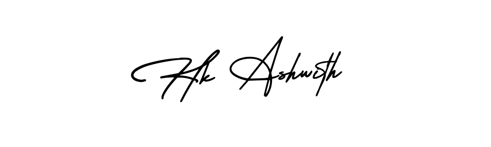 Make a beautiful signature design for name Hk Ashwith. With this signature (AmerikaSignatureDemo-Regular) style, you can create a handwritten signature for free. Hk Ashwith signature style 3 images and pictures png
