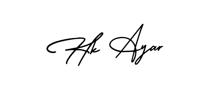 Also You can easily find your signature by using the search form. We will create Hk Ayar name handwritten signature images for you free of cost using AmerikaSignatureDemo-Regular sign style. Hk Ayar signature style 3 images and pictures png