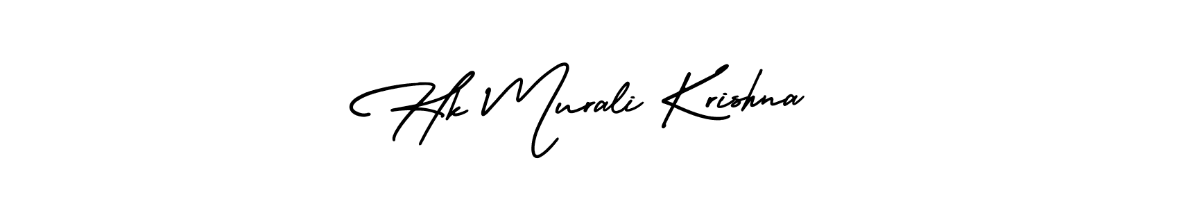 The best way (AmerikaSignatureDemo-Regular) to make a short signature is to pick only two or three words in your name. The name Hk Murali Krishna include a total of six letters. For converting this name. Hk Murali Krishna signature style 3 images and pictures png