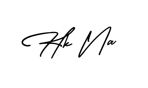 The best way (AmerikaSignatureDemo-Regular) to make a short signature is to pick only two or three words in your name. The name Hk Na include a total of six letters. For converting this name. Hk Na signature style 3 images and pictures png
