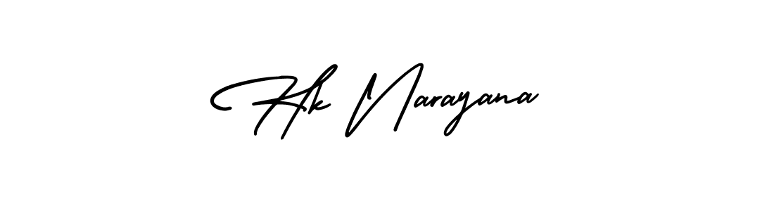 Design your own signature with our free online signature maker. With this signature software, you can create a handwritten (AmerikaSignatureDemo-Regular) signature for name Hk Narayana. Hk Narayana signature style 3 images and pictures png