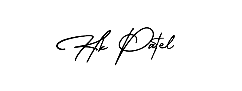 The best way (AmerikaSignatureDemo-Regular) to make a short signature is to pick only two or three words in your name. The name Hk Patel include a total of six letters. For converting this name. Hk Patel signature style 3 images and pictures png