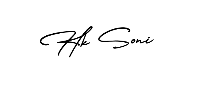 Also You can easily find your signature by using the search form. We will create Hk Soni name handwritten signature images for you free of cost using AmerikaSignatureDemo-Regular sign style. Hk Soni signature style 3 images and pictures png