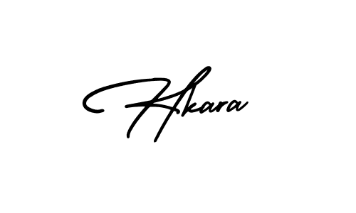 You should practise on your own different ways (AmerikaSignatureDemo-Regular) to write your name (Hkara) in signature. don't let someone else do it for you. Hkara signature style 3 images and pictures png