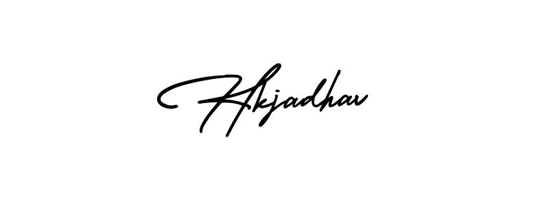 How to Draw Hkjadhav signature style? AmerikaSignatureDemo-Regular is a latest design signature styles for name Hkjadhav. Hkjadhav signature style 3 images and pictures png