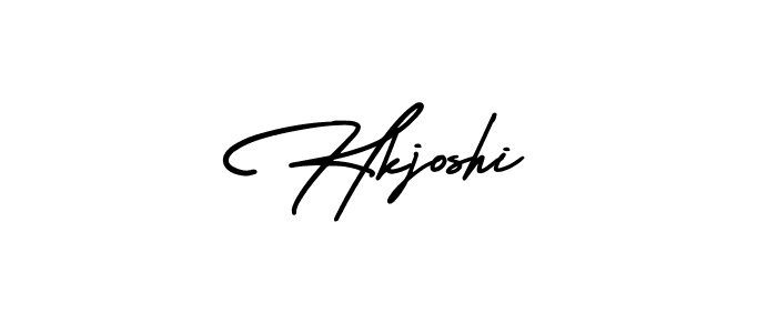 How to make Hkjoshi name signature. Use AmerikaSignatureDemo-Regular style for creating short signs online. This is the latest handwritten sign. Hkjoshi signature style 3 images and pictures png