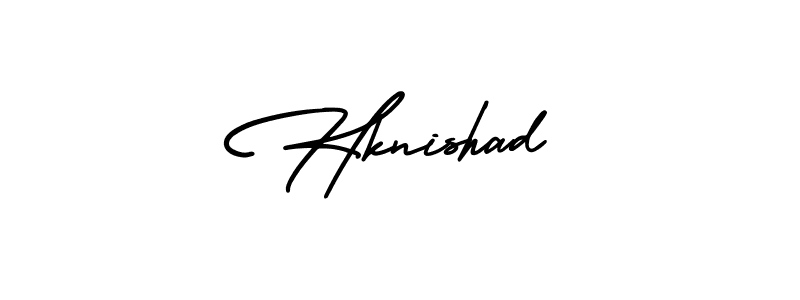 Hknishad stylish signature style. Best Handwritten Sign (AmerikaSignatureDemo-Regular) for my name. Handwritten Signature Collection Ideas for my name Hknishad. Hknishad signature style 3 images and pictures png
