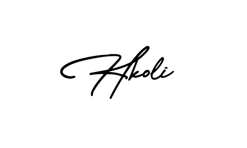 How to make Hkoli signature? AmerikaSignatureDemo-Regular is a professional autograph style. Create handwritten signature for Hkoli name. Hkoli signature style 3 images and pictures png