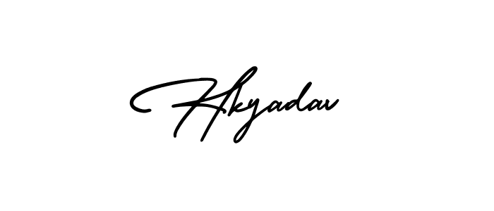 if you are searching for the best signature style for your name Hkyadav. so please give up your signature search. here we have designed multiple signature styles  using AmerikaSignatureDemo-Regular. Hkyadav signature style 3 images and pictures png