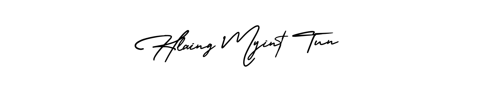 Also we have Hlaing Myint Tun name is the best signature style. Create professional handwritten signature collection using AmerikaSignatureDemo-Regular autograph style. Hlaing Myint Tun signature style 3 images and pictures png