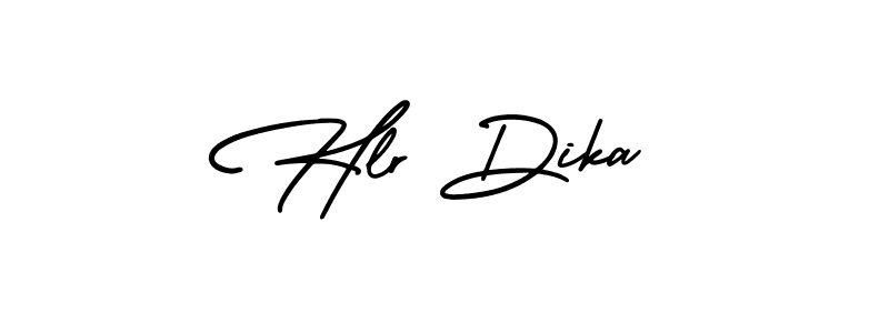 How to make Hlr Dika name signature. Use AmerikaSignatureDemo-Regular style for creating short signs online. This is the latest handwritten sign. Hlr Dika signature style 3 images and pictures png