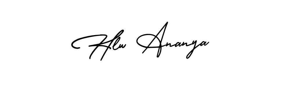 Design your own signature with our free online signature maker. With this signature software, you can create a handwritten (AmerikaSignatureDemo-Regular) signature for name Hlw Ananya. Hlw Ananya signature style 3 images and pictures png