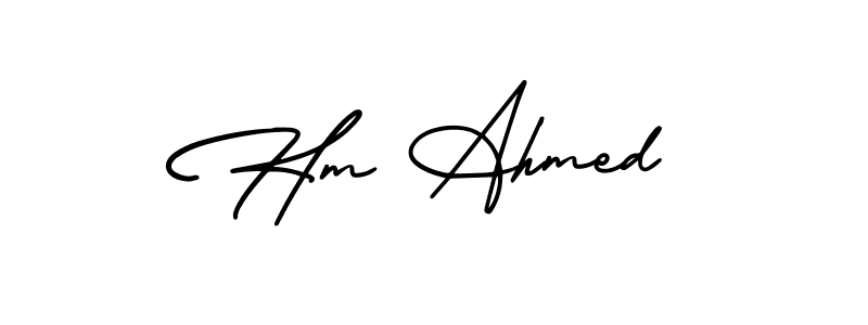 Use a signature maker to create a handwritten signature online. With this signature software, you can design (AmerikaSignatureDemo-Regular) your own signature for name Hm Ahmed. Hm Ahmed signature style 3 images and pictures png