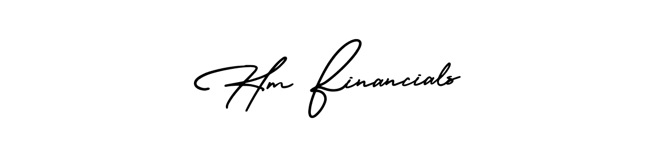 Hm Financials stylish signature style. Best Handwritten Sign (AmerikaSignatureDemo-Regular) for my name. Handwritten Signature Collection Ideas for my name Hm Financials. Hm Financials signature style 3 images and pictures png