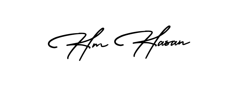 Hm Hasan stylish signature style. Best Handwritten Sign (AmerikaSignatureDemo-Regular) for my name. Handwritten Signature Collection Ideas for my name Hm Hasan. Hm Hasan signature style 3 images and pictures png