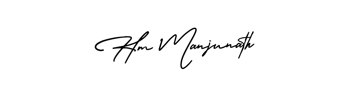 Make a beautiful signature design for name Hm Manjunath. Use this online signature maker to create a handwritten signature for free. Hm Manjunath signature style 3 images and pictures png