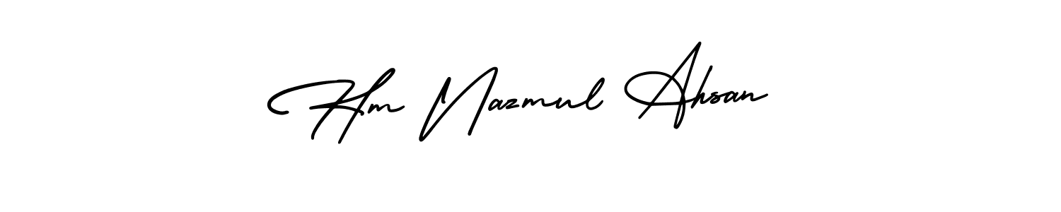 Make a beautiful signature design for name Hm Nazmul Ahsan. With this signature (AmerikaSignatureDemo-Regular) style, you can create a handwritten signature for free. Hm Nazmul Ahsan signature style 3 images and pictures png