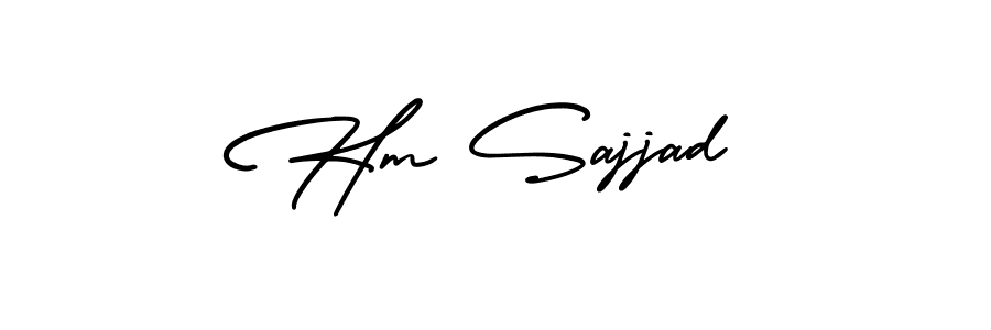 Hm Sajjad stylish signature style. Best Handwritten Sign (AmerikaSignatureDemo-Regular) for my name. Handwritten Signature Collection Ideas for my name Hm Sajjad. Hm Sajjad signature style 3 images and pictures png