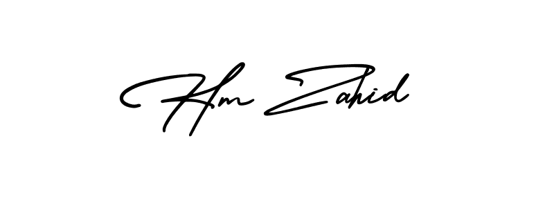 Also You can easily find your signature by using the search form. We will create Hm Zahid name handwritten signature images for you free of cost using AmerikaSignatureDemo-Regular sign style. Hm Zahid signature style 3 images and pictures png