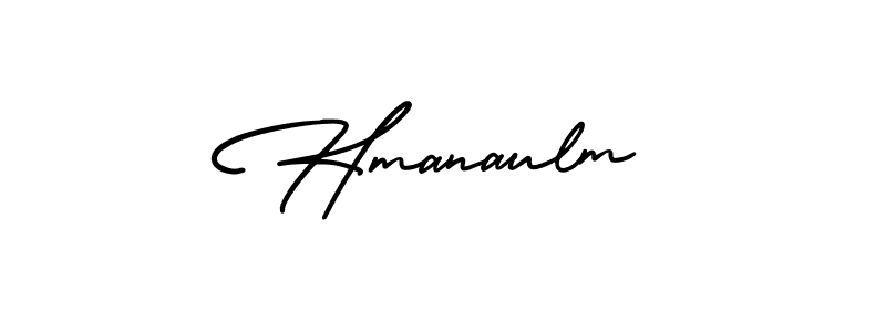 Design your own signature with our free online signature maker. With this signature software, you can create a handwritten (AmerikaSignatureDemo-Regular) signature for name Hmanaulm. Hmanaulm signature style 3 images and pictures png