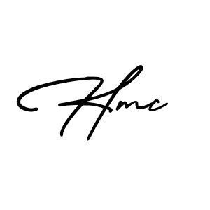 You should practise on your own different ways (AmerikaSignatureDemo-Regular) to write your name (Hmc) in signature. don't let someone else do it for you. Hmc signature style 3 images and pictures png