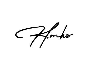 How to make Hmhs name signature. Use AmerikaSignatureDemo-Regular style for creating short signs online. This is the latest handwritten sign. Hmhs signature style 3 images and pictures png