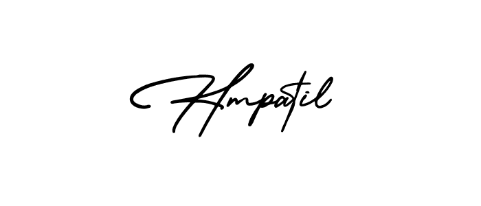 You should practise on your own different ways (AmerikaSignatureDemo-Regular) to write your name (Hmpatil) in signature. don't let someone else do it for you. Hmpatil signature style 3 images and pictures png