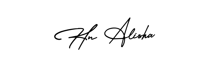 Hn Alisha stylish signature style. Best Handwritten Sign (AmerikaSignatureDemo-Regular) for my name. Handwritten Signature Collection Ideas for my name Hn Alisha. Hn Alisha signature style 3 images and pictures png