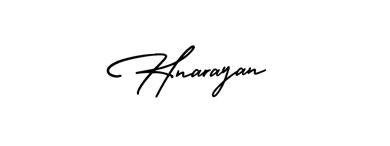 How to make Hnarayan signature? AmerikaSignatureDemo-Regular is a professional autograph style. Create handwritten signature for Hnarayan name. Hnarayan signature style 3 images and pictures png