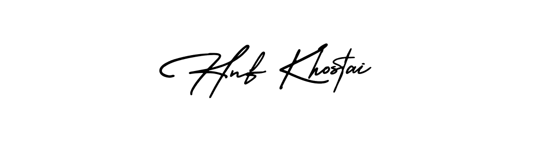 Also You can easily find your signature by using the search form. We will create Hnf Khostai name handwritten signature images for you free of cost using AmerikaSignatureDemo-Regular sign style. Hnf Khostai signature style 3 images and pictures png