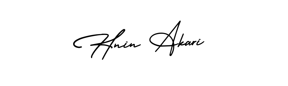 if you are searching for the best signature style for your name Hnin Akari. so please give up your signature search. here we have designed multiple signature styles  using AmerikaSignatureDemo-Regular. Hnin Akari signature style 3 images and pictures png
