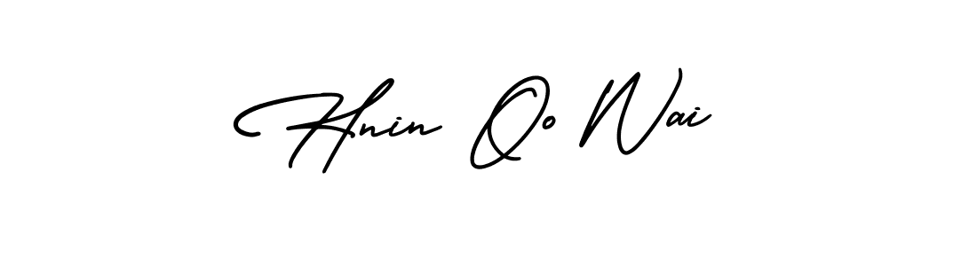 How to make Hnin Oo Wai signature? AmerikaSignatureDemo-Regular is a professional autograph style. Create handwritten signature for Hnin Oo Wai name. Hnin Oo Wai signature style 3 images and pictures png