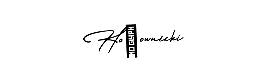 How to make Hołownicki name signature. Use AmerikaSignatureDemo-Regular style for creating short signs online. This is the latest handwritten sign. Hołownicki signature style 3 images and pictures png