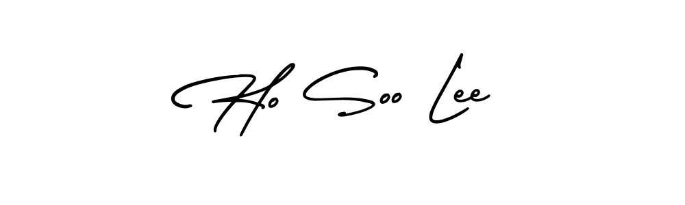 You should practise on your own different ways (AmerikaSignatureDemo-Regular) to write your name (Ho Soo Lee) in signature. don't let someone else do it for you. Ho Soo Lee signature style 3 images and pictures png