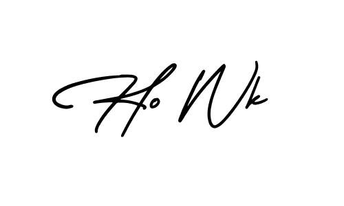 You should practise on your own different ways (AmerikaSignatureDemo-Regular) to write your name (Ho Wk) in signature. don't let someone else do it for you. Ho Wk signature style 3 images and pictures png