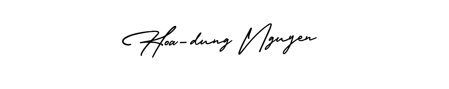 Make a beautiful signature design for name Hoa-dung Nguyen. With this signature (AmerikaSignatureDemo-Regular) style, you can create a handwritten signature for free. Hoa-dung Nguyen signature style 3 images and pictures png